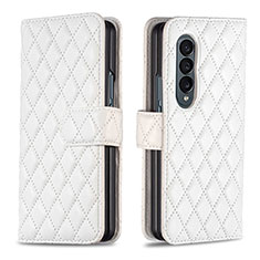 Custodia Portafoglio In Pelle Cover con Supporto B10F per Samsung Galaxy Z Fold3 5G Bianco