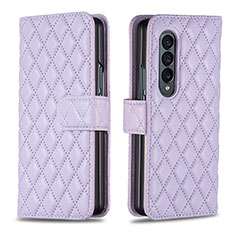 Custodia Portafoglio In Pelle Cover con Supporto B10F per Samsung Galaxy Z Fold4 5G Viola