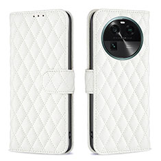 Custodia Portafoglio In Pelle Cover con Supporto B11F per Oppo Find X6 5G Bianco