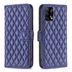 Custodia Portafoglio In Pelle Cover con Supporto B11F per Oppo Reno6 Lite Blu