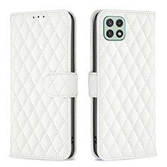 Custodia Portafoglio In Pelle Cover con Supporto B11F per Samsung Galaxy A22 5G Bianco