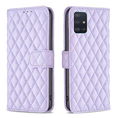 Custodia Portafoglio In Pelle Cover con Supporto B11F per Samsung Galaxy A51 5G Viola