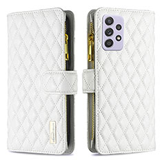 Custodia Portafoglio In Pelle Cover con Supporto B11F per Samsung Galaxy A52 5G Bianco
