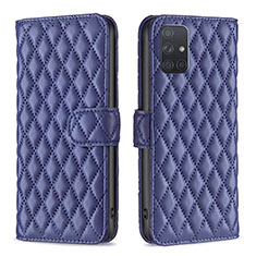 Custodia Portafoglio In Pelle Cover con Supporto B11F per Samsung Galaxy A71 4G A715 Blu