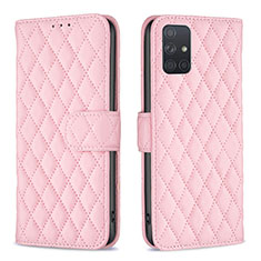 Custodia Portafoglio In Pelle Cover con Supporto B11F per Samsung Galaxy A71 4G A715 Oro Rosa