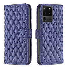 Custodia Portafoglio In Pelle Cover con Supporto B11F per Samsung Galaxy S20 Ultra 5G Blu