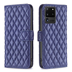 Custodia Portafoglio In Pelle Cover con Supporto B11F per Samsung Galaxy S20 Ultra Blu