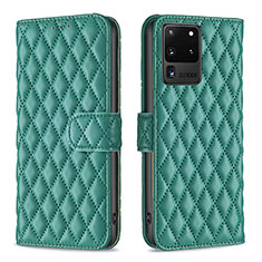 Custodia Portafoglio In Pelle Cover con Supporto B11F per Samsung Galaxy S20 Ultra Verde