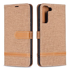 Custodia Portafoglio In Pelle Cover con Supporto B11F per Samsung Galaxy S21 Plus 5G Oro