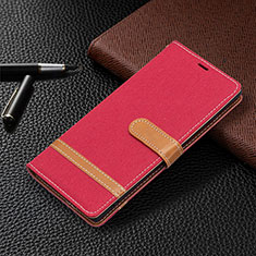 Custodia Portafoglio In Pelle Cover con Supporto B11F per Samsung Galaxy S21 Ultra 5G Rosso