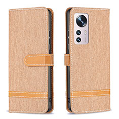 Custodia Portafoglio In Pelle Cover con Supporto B11F per Xiaomi Mi 12 Pro 5G Oro