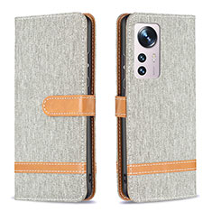 Custodia Portafoglio In Pelle Cover con Supporto B11F per Xiaomi Mi 12S Pro 5G Grigio