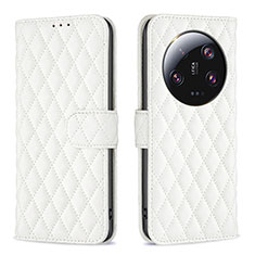 Custodia Portafoglio In Pelle Cover con Supporto B11F per Xiaomi Mi 13 Ultra 5G Bianco