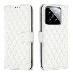 Custodia Portafoglio In Pelle Cover con Supporto B11F per Xiaomi Mi 14 5G Bianco