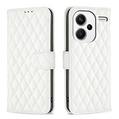 Custodia Portafoglio In Pelle Cover con Supporto B11F per Xiaomi Redmi Note 13 Pro+ Plus 5G Bianco