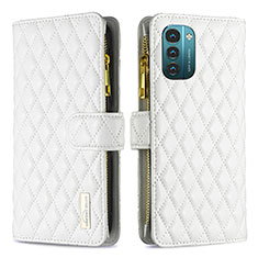 Custodia Portafoglio In Pelle Cover con Supporto B12F per Nokia G11 Bianco