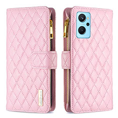 Custodia Portafoglio In Pelle Cover con Supporto B12F per Oppo A96 4G Oro Rosa