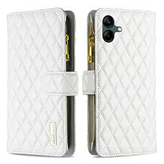 Custodia Portafoglio In Pelle Cover con Supporto B12F per Samsung Galaxy A05 Bianco