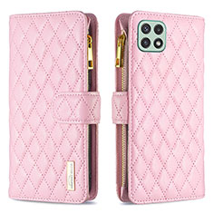 Custodia Portafoglio In Pelle Cover con Supporto B12F per Samsung Galaxy A22 5G Oro Rosa