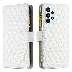 Custodia Portafoglio In Pelle Cover con Supporto B12F per Samsung Galaxy A23 5G Bianco