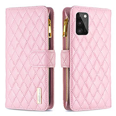 Custodia Portafoglio In Pelle Cover con Supporto B12F per Samsung Galaxy A41 Oro Rosa