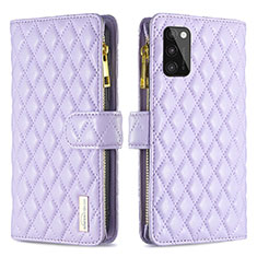 Custodia Portafoglio In Pelle Cover con Supporto B12F per Samsung Galaxy A41 Viola