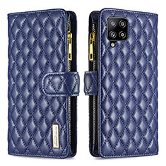 Custodia Portafoglio In Pelle Cover con Supporto B12F per Samsung Galaxy A42 5G Blu