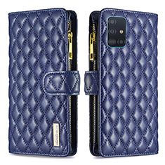 Custodia Portafoglio In Pelle Cover con Supporto B12F per Samsung Galaxy A51 4G Blu