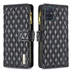 Custodia Portafoglio In Pelle Cover con Supporto B12F per Samsung Galaxy A51 4G Nero