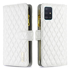 Custodia Portafoglio In Pelle Cover con Supporto B12F per Samsung Galaxy A51 5G Bianco