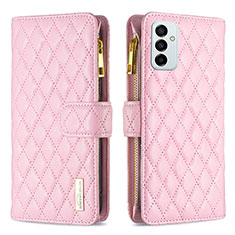 Custodia Portafoglio In Pelle Cover con Supporto B12F per Samsung Galaxy F23 5G Oro Rosa