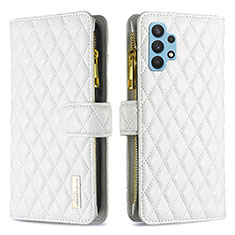 Custodia Portafoglio In Pelle Cover con Supporto B12F per Samsung Galaxy M32 5G Bianco