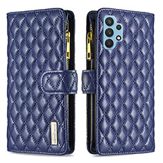 Custodia Portafoglio In Pelle Cover con Supporto B12F per Samsung Galaxy M32 5G Blu