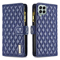 Custodia Portafoglio In Pelle Cover con Supporto B12F per Samsung Galaxy M33 5G Blu