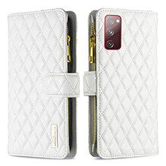 Custodia Portafoglio In Pelle Cover con Supporto B12F per Samsung Galaxy S20 FE (2022) 5G Bianco