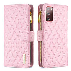Custodia Portafoglio In Pelle Cover con Supporto B12F per Samsung Galaxy S20 FE 5G Oro Rosa