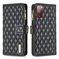 Custodia Portafoglio In Pelle Cover con Supporto B12F per Samsung Galaxy S20 Lite 5G Nero