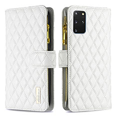 Custodia Portafoglio In Pelle Cover con Supporto B12F per Samsung Galaxy S20 Plus 5G Bianco