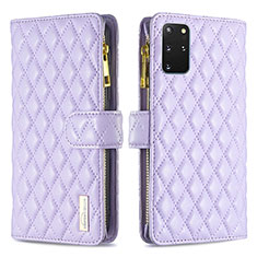 Custodia Portafoglio In Pelle Cover con Supporto B12F per Samsung Galaxy S20 Plus 5G Viola