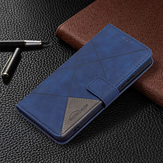 Custodia Portafoglio In Pelle Cover con Supporto B12F per Samsung Galaxy S21 Plus 5G Blu