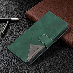 Custodia Portafoglio In Pelle Cover con Supporto B12F per Samsung Galaxy S21 Plus 5G Verde