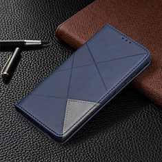 Custodia Portafoglio In Pelle Cover con Supporto B12F per Samsung Galaxy S22 Ultra 5G Blu