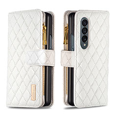 Custodia Portafoglio In Pelle Cover con Supporto B12F per Samsung Galaxy Z Fold4 5G Bianco
