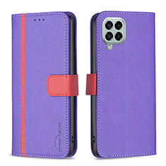 Custodia Portafoglio In Pelle Cover con Supporto B13F per Samsung Galaxy M33 5G Viola