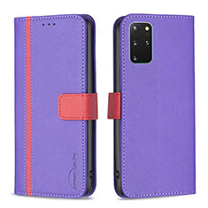 Custodia Portafoglio In Pelle Cover con Supporto B13F per Samsung Galaxy S20 Plus Viola