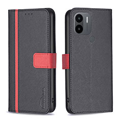 Custodia Portafoglio In Pelle Cover con Supporto B13F per Xiaomi Redmi A1 Plus Nero