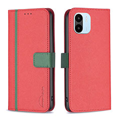 Custodia Portafoglio In Pelle Cover con Supporto B13F per Xiaomi Redmi A2 Rosso