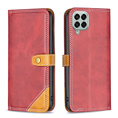 Custodia Portafoglio In Pelle Cover con Supporto B14F per Samsung Galaxy M33 5G Rosso