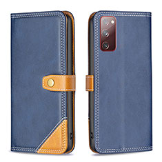 Custodia Portafoglio In Pelle Cover con Supporto B14F per Samsung Galaxy S20 FE 5G Blu