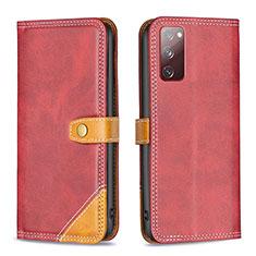 Custodia Portafoglio In Pelle Cover con Supporto B14F per Samsung Galaxy S20 FE 5G Rosso